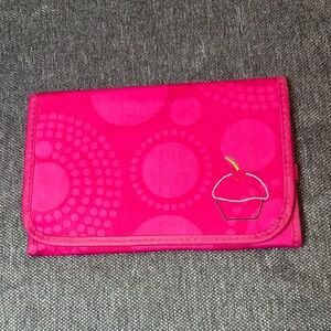 New Thirty-one Pink Circle Cupcake Fold and Go Organizer Case
